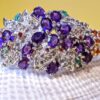 Natural Amethyst, Emerald, Sapphire 925 Sterling Silver Bracelet - Image 4