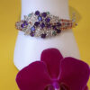 Natural Amethyst, Emerald, Sapphire 925 Sterling Silver Bracelet