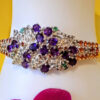 Natural Amethyst, Emerald, Sapphire 925 Sterling Silver Bracelet - Image 2