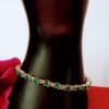 Natural Aventurine Rhodolite Garnet 14K Gold on 925 Sterling Silver Bracelet 8" - Image 3