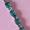Natural Aventurine Rhodolite Garnet 14K Gold on 925 Sterling Silver Bracelet 8" - Image 4